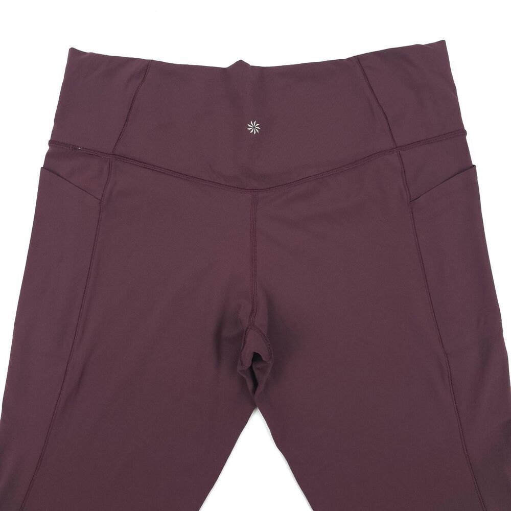 ATHLETA Salutation Stash Pocket || Tight Leggings Spiced Cabernet Burgundy 2X - Picture 6 of 9